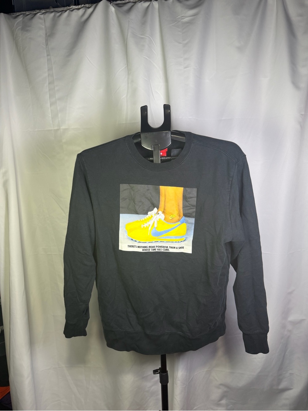 Nike Black Crewneck Sweatshirt with Yellow Shoe Graphic